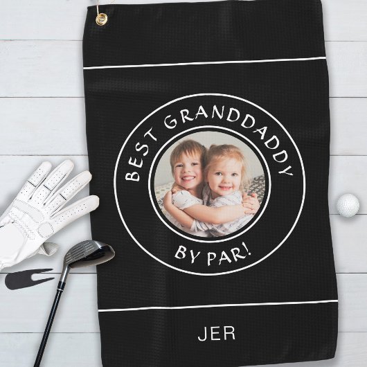 Beste Granddaddy door Par Golfer Moderne foto Zwar Golfhanddoek