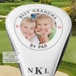 BESTE GRANDMA DOOR PAR FotoMonogram Initiaal Hart Golfheadcover<br><div class="desc">Voor de speciale grootmoeder van een golfliefhebber, creëer een unieke foto-golfhoofdbedekking met de titel BEST GRANDMA BY PAR met schattig roze harten en gepersonaliseerd met een foto en haar monogram. FOTO TIP: Kies een foto met het onderwerp in het midden en/of voorgewas het aan een vierkante vorm VOORDAT het uploaden...</div>