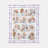 Beste GRANDMA Ever Custom 12 Fotocollage Fleece Deken (Voorkant)