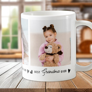 Beste GRANDMA Ooit Modern Gepersonaliseerd 3 Foto Koffiemok