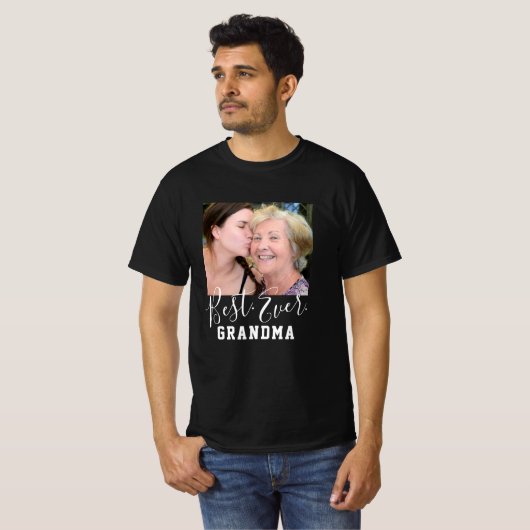 BESTE GRANDMA OOIT Moederdag Aangepaste foto T-shirt (Voorkant volledig)