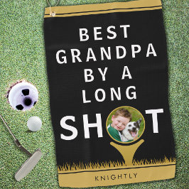 BESTE GRANDPA DOOR EEN LANGE SHOT Foto op maat Golfhanddoek