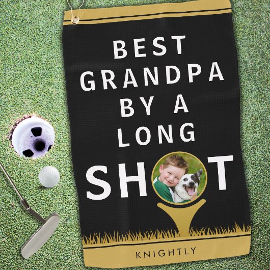BESTE GRANDPA DOOR EEN LANGE SHOT Foto op maat Golfhanddoek