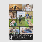 BESTE GRANDPA DOOR PAR 9 Foto Collage, speciaal ge Golfhanddoek (Voorkant)