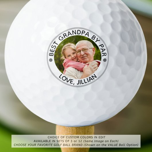 BESTE GRANDPA DOOR PAR Foto gepersonaliseerd Golfballen