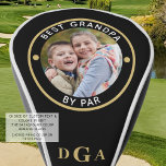 BESTE GRANDPA DOOR PAR Foto Monogram Black Gold Golfheadcover<br><div class="desc">Voor de speciale golfer grootvader, creëer, een unieke foto-golfhoofdbedekking met de editable titel BEST GRANDPA BY PAR en gepersonaliseerd met een foto en zijn monogram in zwart en goud. Maakt een uniek, doordacht cadeau voor opa's verjaardag, grootouders Dag, Vaderdag of vakantie. FOTO TIP: Kies een foto met het onderwerp in...</div>