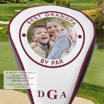 BESTE GRANDPA DOOR PAR Foto Monogram Burgundy Golfheadcover<br><div class="desc">Voor de speciale golfenthousiaste grootvader, creëer, een unieke foto-golfkaft met de titel BEST GRANDPA BY PAR en gepersonaliseerd met een foto en zijn monogram in de Bourgogne met de suggestie om de Bourgogne te coördineren (er zijn andere pipetkleuren beschikbaar op de bestelpagina). PHOOGTIP: Kies een foto met het onderwerp in...</div>