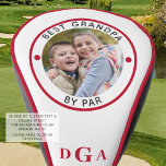 BESTE GRANDPA DOOR PAR Foto Monogram Red Golfheadcover<br><div class="desc">Voor de speciale golfliefhebber creëer een unieke foto-golfkafdekking met de editable titel BEST GRANDPA BY PAR en gepersonaliseerd met een foto en zijn monogram in een bewerkbare rode kleur en met rode buizen die je kunt aanpassen op de pagina met de voorkeur voor bestellingen. PHOTO TIP: Kies een foto met...</div>