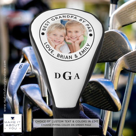 BESTE GRANDPA DOOR PAR FotoMonogram op persoonlijk Golfheadcover