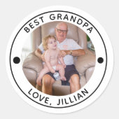 BESTE GRANDPA DOOR PAR FotoMonogram Ronde Sticker (Voorkant)