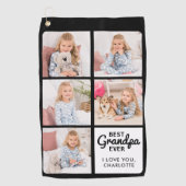 Beste GRANDPA ooit - Golfer - Persoonlijke foto 5 Golfhanddoek (Voorkant)