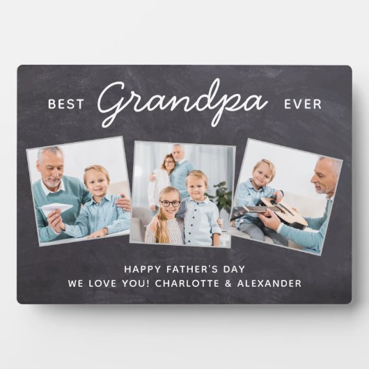 Beste GRANDPA ooit Persoonlijke Foto Vaderdag Fotoplaat (voorkant)