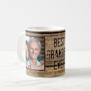 BESTE GRANDPA OOIT Rustic Wood Twee foto's Koffiemok