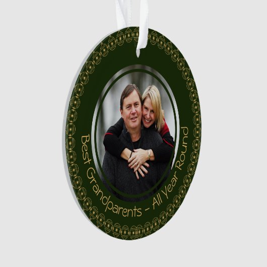 BESTE GRANDPARENTEN - Aangepast FOTO - Groen | Ker Ornament (voorkant)