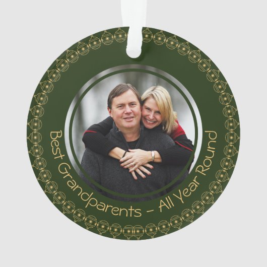 BESTE GRANDPARENTEN - Aangepast FOTO - Groen | Ker Ornament (achterkant)
