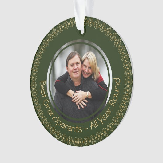 BESTE GRANDPARENTEN - Aangepast FOTO - Groen | Ker Ornament (voorkant)