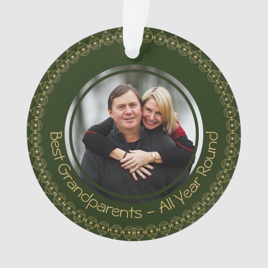BESTE GRANDPARENTEN - Aangepast FOTO - Groen | Ker Ornament (voorkant)