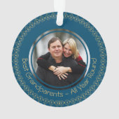 BESTE GRANDPARENTEN - Aangepaste FOTO Blauwgroen | Ornament (achterkant)