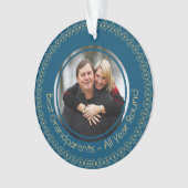 BESTE GRANDPARENTEN - Aangepaste FOTO Blauwgroen | Ornament (voorkant)