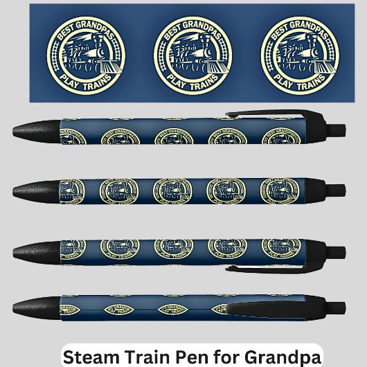 Beste Grandpas Play Treinen Stoommachine Railroad Zwarte Inkt Pen