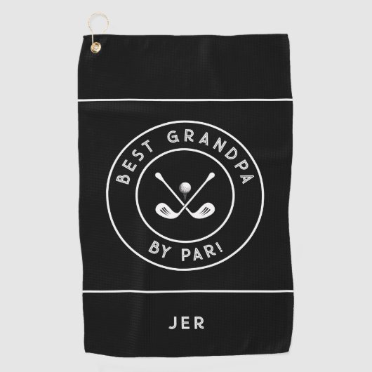 Beste Granpa van Par | Grappige Golfer Humor Golfhanddoek (Voorkant)