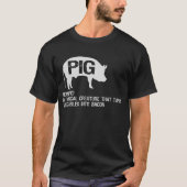 Beste grappige definitie van varken en bacon, leuk t-shirt (Voorkant)
