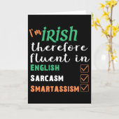 Beste Grappige Ierse Spreker in Slimme St. Patrick Kaart (Gele Bloem)