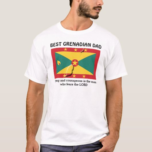 Beste Grenadiaanse vader Sterk Moedig Gepersonalis T-shirt (Voorkant)