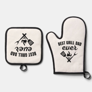 Beste Grill Dad Ooit Oven Mitt en Pot Holders Ovenwant & Pannenlap Set