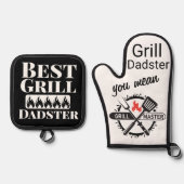 Beste Grill Master Ik bedoel Dadster Ovenwant & Pannenlap Set (Voorkant)