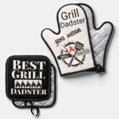 Beste Grill Master Ik bedoel Dadster Ovenwant & Pannenlap Set (Voorkant / Achterkant)