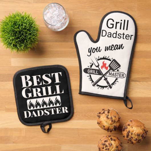 Beste Grill Master Ik bedoel Dadster Ovenwant & Pannenlap Set (Top down)
