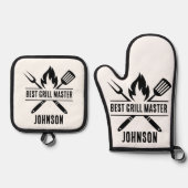Beste Grill Master Vaderdag Dad Ovenwant & Pannenlap Set (Voorkant)