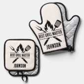 Beste Grill Master Vaderdag Dad Ovenwant & Pannenlap Set (Voorkant / Achterkant)