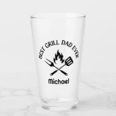Beste grill papa, gepersonaliseerde stijlvolle BBQ Glas (Voorkant)