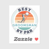Beste Groomsman door Par Custom Retro bruiloft Sticker (Vel)