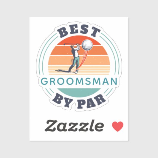 Beste Groomsman door Par Custom Retro bruiloft Sticker (Vel)