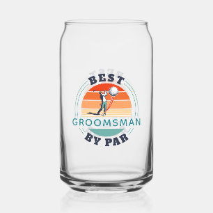 Beste Groomsman Door Par Golf Speler Bruiloft Blikvorm Glas