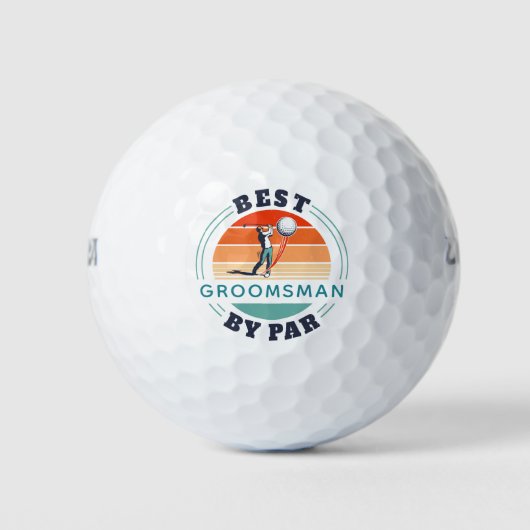 Beste Groomsman via Par Custom Retro Golfballen (Voorkant)
