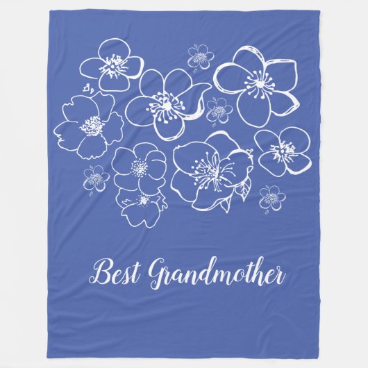 Beste grootmoeder bloemig fleece deken (Voorkant)