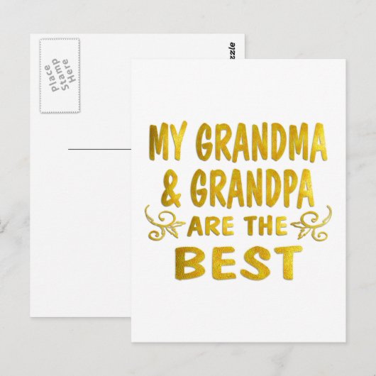 Beste grootmoeder en opa briefkaart (Voorkant / Achterkant)