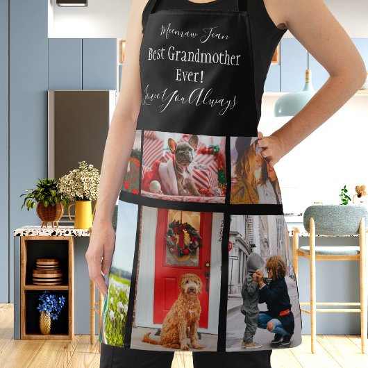 Beste grootmoeder ooit 6 fotocollage wit script schort