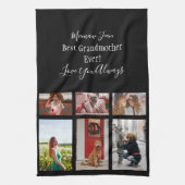 Beste grootmoeder ooit 6 fotocollage wit script theedoek (Verticaal)