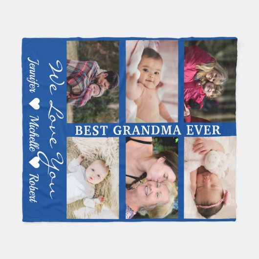 Beste grootmoeder ooit aangepaste foto's kleinkind fleece deken (Voorkant (Horizontaal))