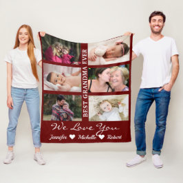 Beste grootmoeder ooit aangepaste foto's kleinkind fleece deken
