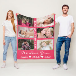 Beste grootmoeder ooit aangepaste foto's kleinkind fleece deken