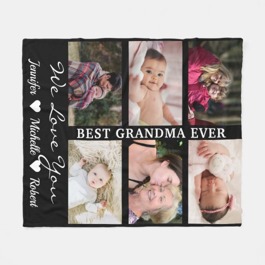 Beste grootmoeder ooit aangepaste foto's kleinkind fleece deken (Voorkant (Horizontaal))
