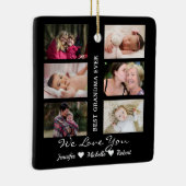 Beste grootmoeder ooit aangepaste foto's kleinkind keramisch ornament (Rechts)