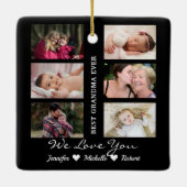 Beste grootmoeder ooit aangepaste foto's kleinkind keramisch ornament (Achterkant)