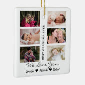 Beste grootmoeder ooit aangepaste foto's kleinkind keramisch ornament (Rechts)